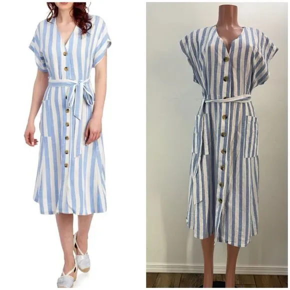 NEW Nina Leonard Women's Dress Stripe - Picture 3 of 16